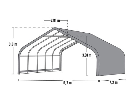 ShelterLogic Run-In-Shed 6,7 × 7,3 m