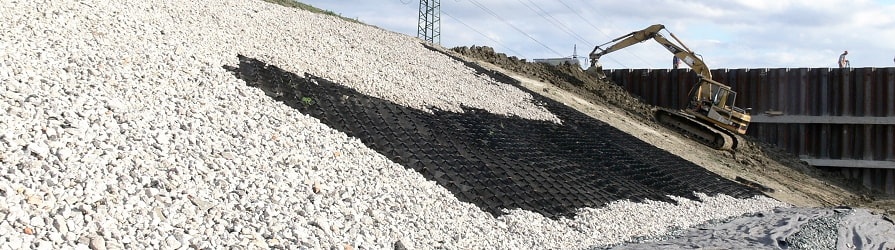 Geocellák a lejtő védelmére